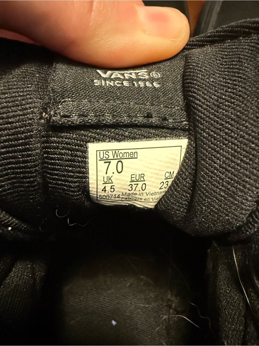 Vans Black High-Top Canvas Sneakers - Picture 4 of 5